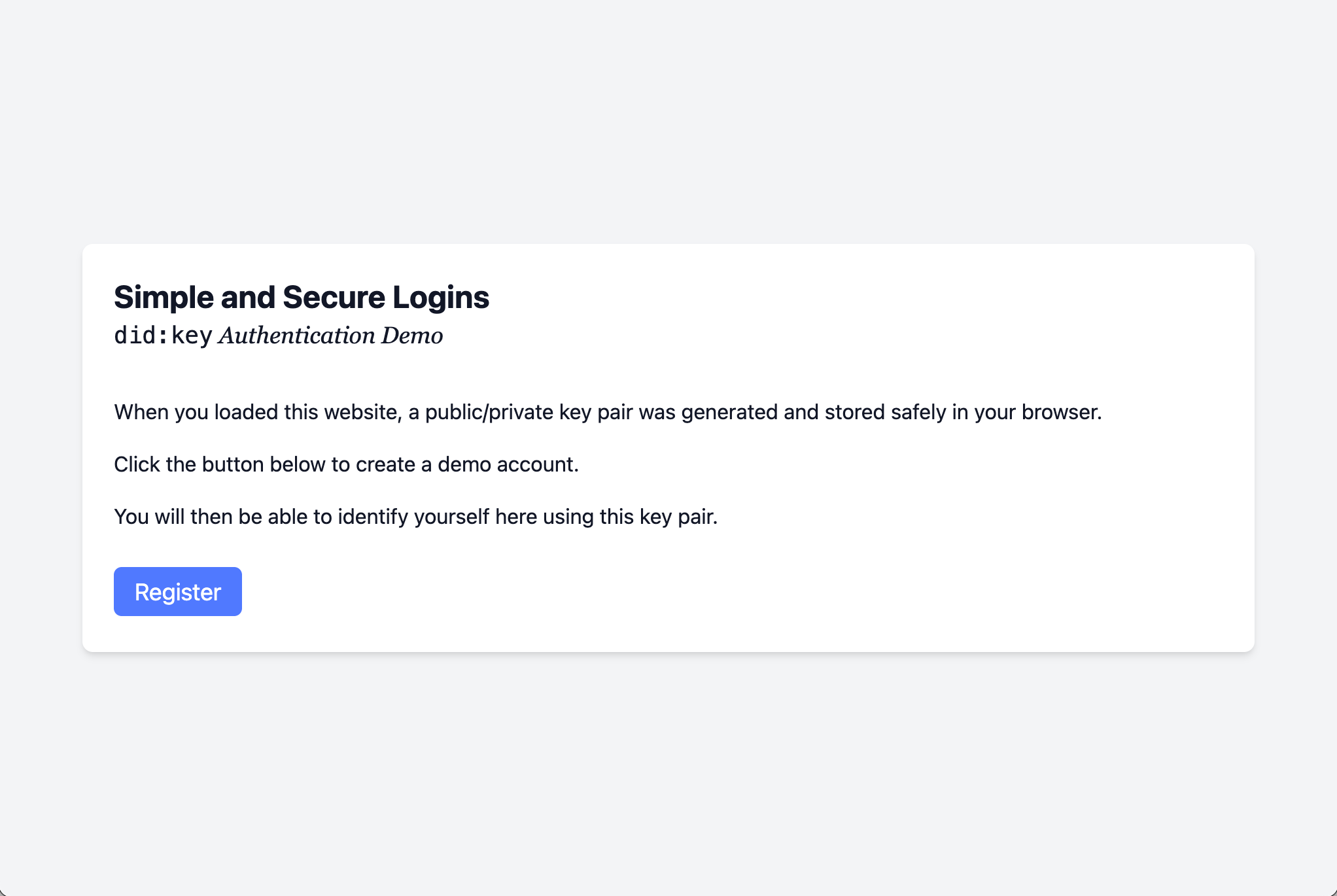 The landing page