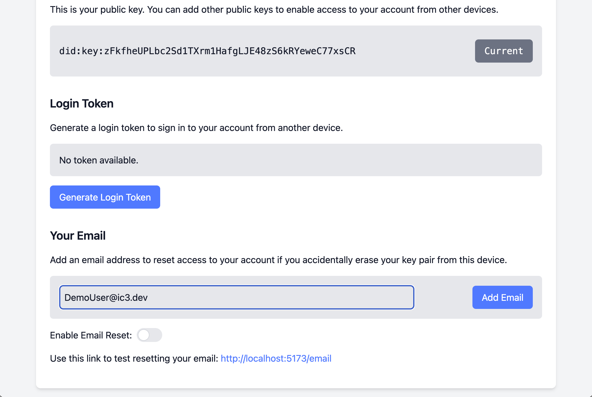 Enter an email address