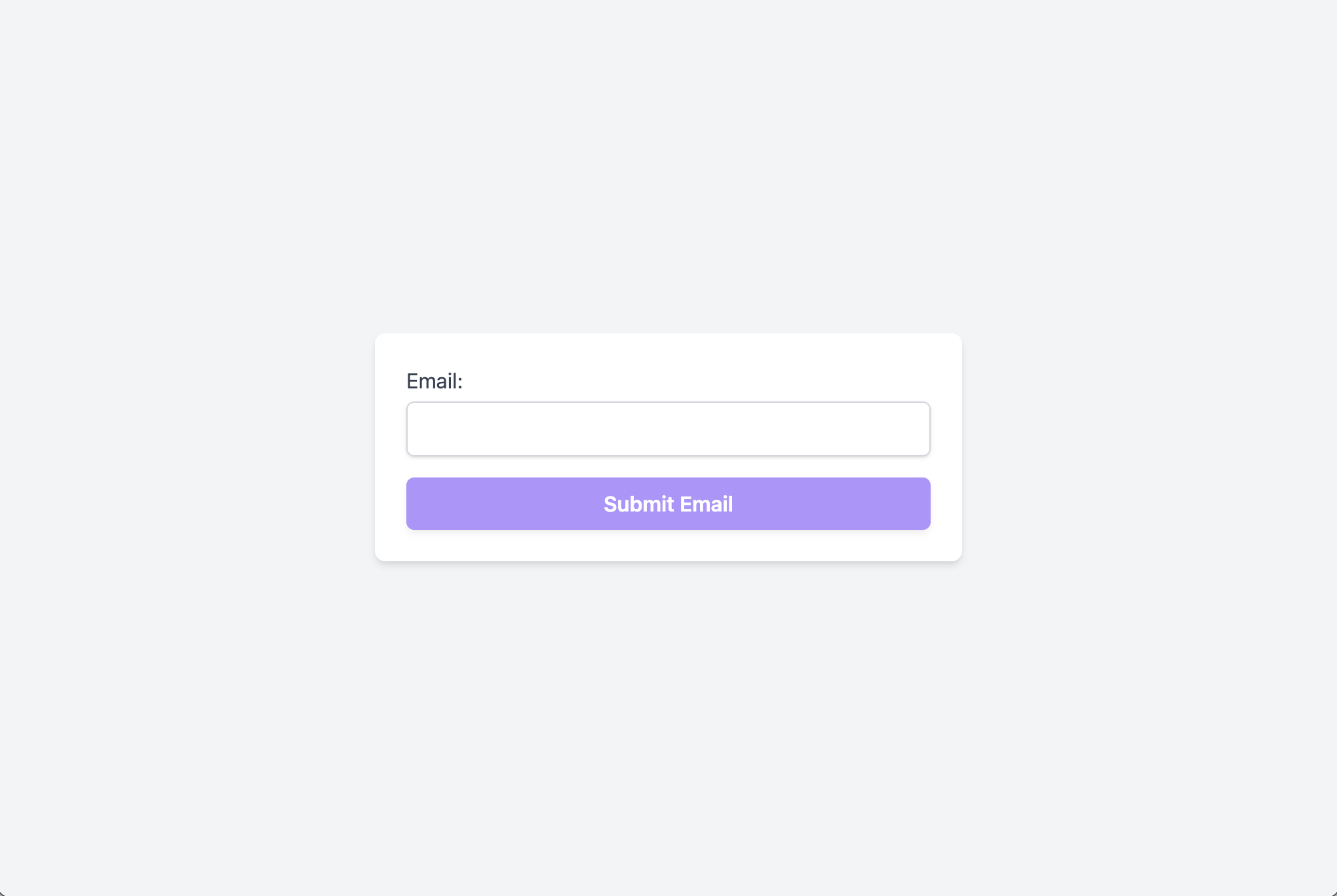 Email reset page for regaining account access